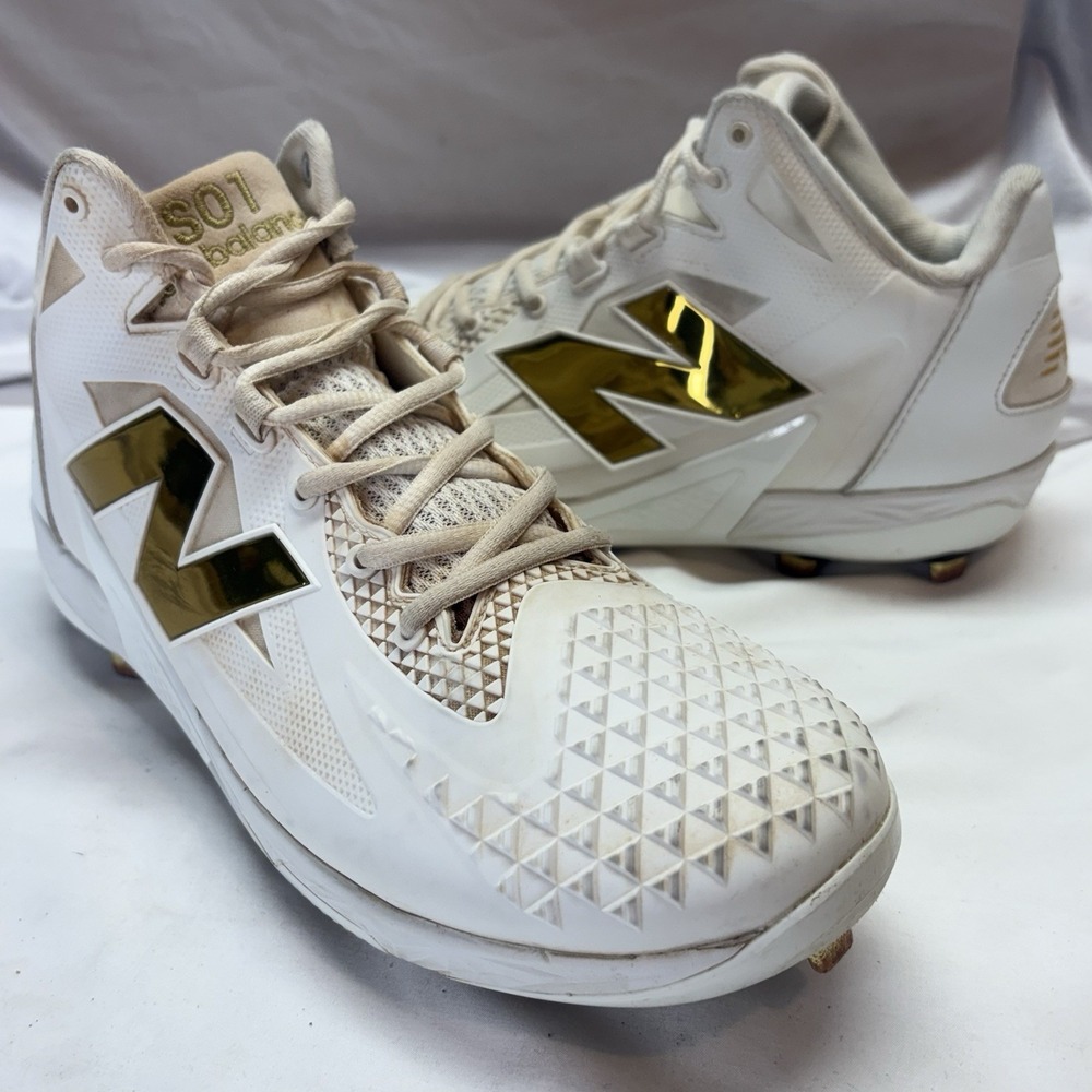 New Balance Fuelcell Ohtani 1 Metal Baseball Cleat Mens US 12 White Gold MSHOWT1